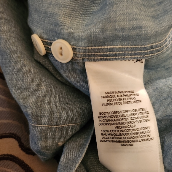 SOLD! POLO RALPH LAUREN Mens Classic-Fit Chambray Graphic Longsleeve Shirt Sz M - Picture 10 of 11